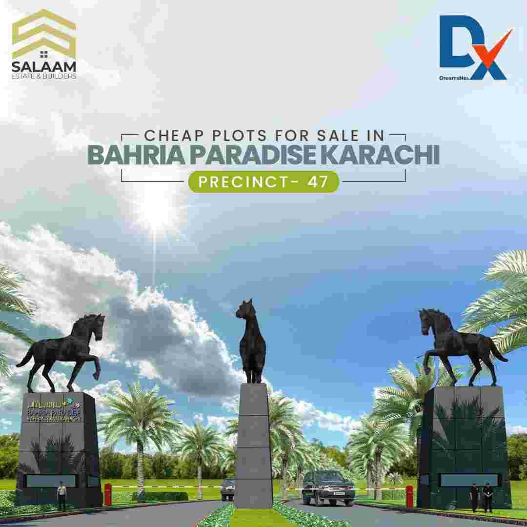 Cheap Plots for Sale in precinct47 of Bahria Paradise Karachi Salaam Estate