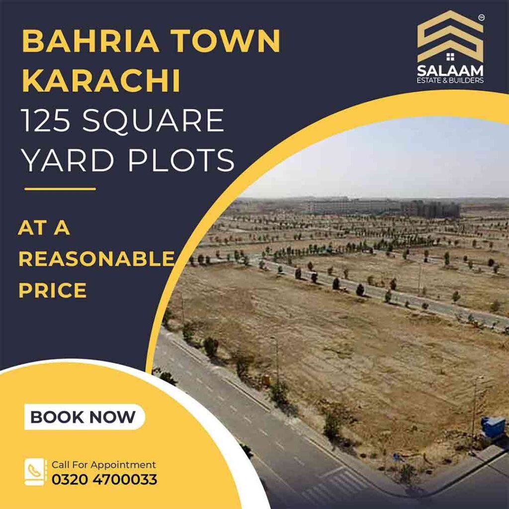 Bahria Town Karachi 125 square yard plots at a reasonable price